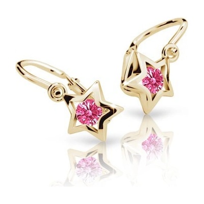 Cutie Jewellery detské zlaté náušnice hviezdičky C1942Z-Tcf Red
