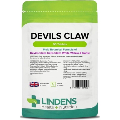 LINDENS Health + Nutrition Čertův dráp 90 tablet