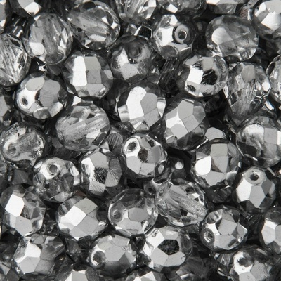 Manumi Brúsené koráliky 8mm Half Silver - 110 ks