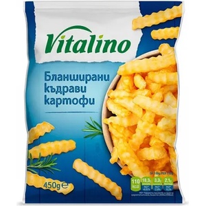 Виталино Бланширани къдрави картофи замразени Виталино 450гр