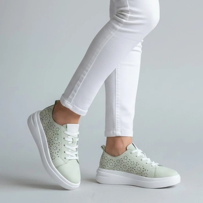 Обувки естествена кожа W595030 Green