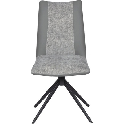 Carmen Трапезен стол Carmen TULSA, до 120kg. , дамаска/силиконова кожа, прахово боядисана метална база, тъмносив (bt-3532359)