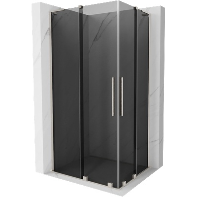 Mexen Velar L Duo плъзгаща се душ кабина 100 x 90 cm, графит, четкан никел - 871-100-090-02-43-97 (871-100-090-02-43-97)