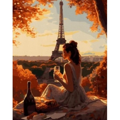 Norimpex Diamantové maľovanie Žena v Paríži 30 x 40 cm