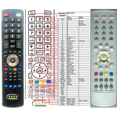 GENERAL SENCOR STV21S13DVBT, STV29S71 - съвместимо дистанционно управление на марката General (STV21S13DVBT, STV29S71)