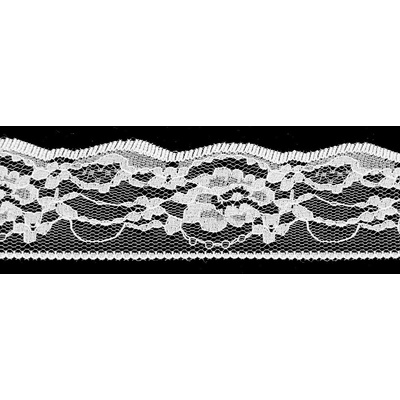 Silonové čipka - biela - šířka 3,5 cm