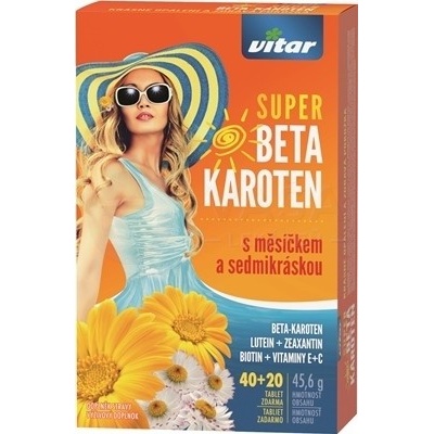 Vitar Super Beta Karotén s nechtíkom a sedmokráskou 40+20 tabliet