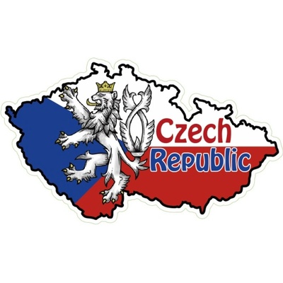 Samolepka vlajka Česká republika v mape 6 x 10,2 cm - farebná