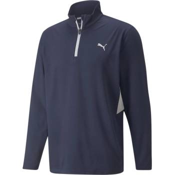 PUMA Men's Vista/4 Zipped Baselayer Top - Navy/Grey