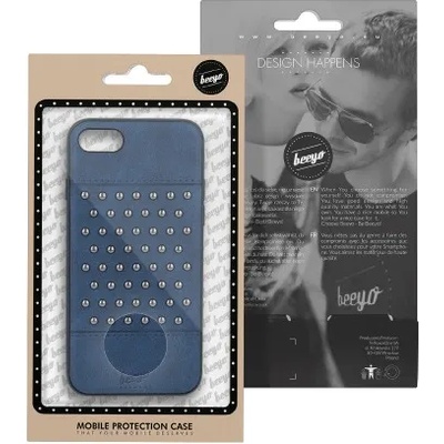 Apple Силиконов калъф кейс за iPhone 7 / iPhone 8 Beeyo тъмносиня кожа с капси тип 2