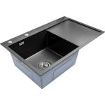 Böhm Кухненска мивка BOHM Home BH7849LB, антрацит, 780 × 490 мм, с десен отцедник (18436) Мивка за вграждане