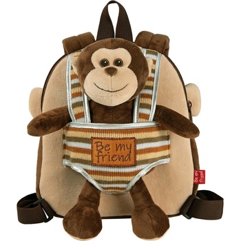 Lamour oboustranný batoh s plyšovou opičkou 4l L24142
