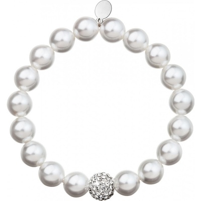 Pavona perlový bílý s krystaly Preciosa 33074.1 white