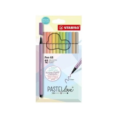 STABILO Комплект Химикали с Филц Stabilo Pastel Love Многоцветен Пай (12 Части)