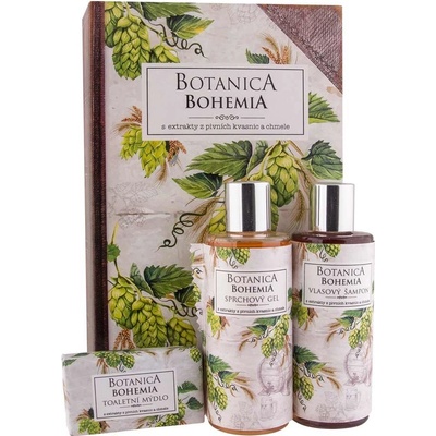 Bohemia Gifts & Cosmetics Botanica Chmel a obilí sprchový gel 200 ml + šampon 200 ml + mýdlo 100 g darčeková sada