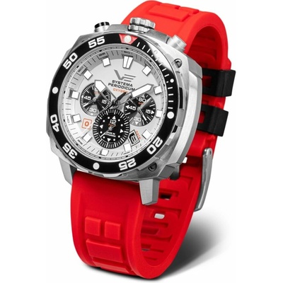 Vostok Europe VK67/650A722 Červený silikonový řemínek