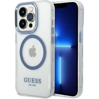 GUESS Кейс Guess GUHMP14LHTRMB за iPhone 14 Pro 6.1", син / син, твърд, Metal Outline Magsafe (3666339069803)