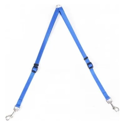 Duvoplus Nylon повод за две кучета - син, дължина 40-70 см, ширина 15 мм, Белгия - 0111000027