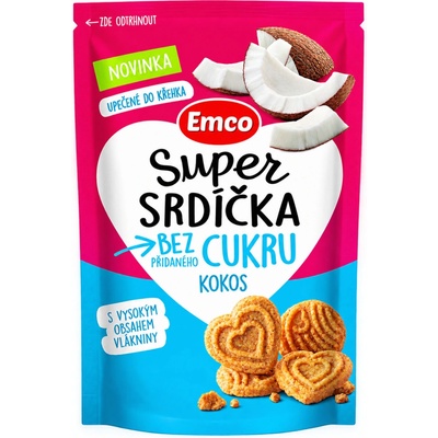 Emco Super srdíčka kokos 140 g