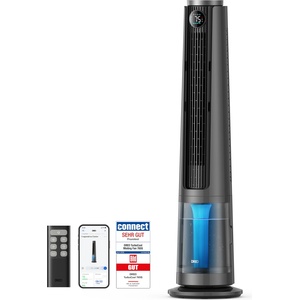 DREO TurboCool Mist Fan 765S, 3-in-1 tower fan with ultrasonic, WiFi & app control, 6 L tank, 10.4 m/s airflow, 20 dB quiet DC motor, 90° oscillation, 12 speeds, 4 modes - DR-HEC005S (DR-HEC005S Grey)
