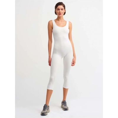 Dilvin Crew Collar Jumpsuit-7948 šedá