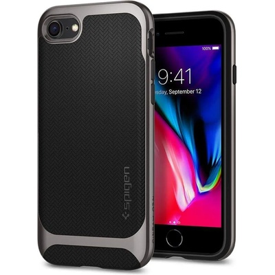 Spigen Neo Hybrid Case - хибриден кейс с висока степен на защита за iPhone SE (2020), iPhone 8, iPhone 7 (черен-сив)