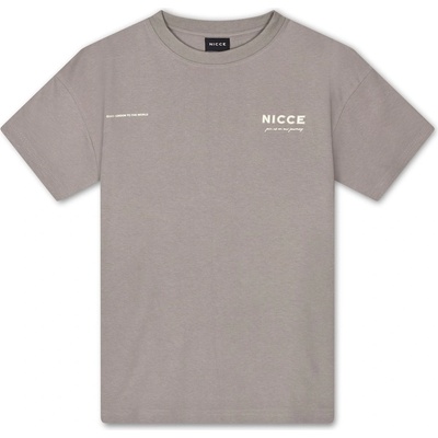Nicce Тениска Nicce Men's Rising Short Sleeve Oversized T-Shirt - Circular Grey