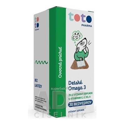 TOTO Detské Omega 3 s vitamínmi C E D3 A 30 želé medvedíkov