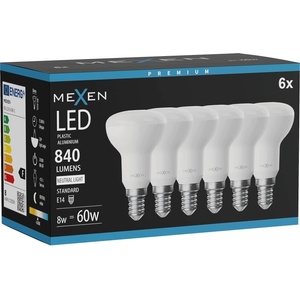 Mexen Nova 6x LED крушка E14, R50, 8W, Неутрална - 4000K, 840 lm - L103-E14-0840-01x06 (L103-E14-0840-01x06)