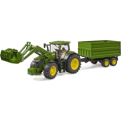 Bruder 3155 John Deere 7R 350 s čelným nakladačom a dvojnápravovým sklápacím prívesom 1:16