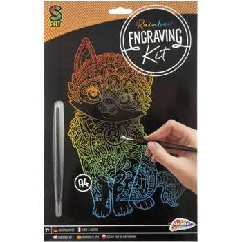 Vyškrábavací obrázok dúhový strieborný