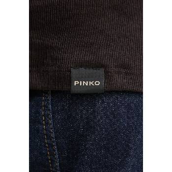 Pinko Памучна блуза с дълги ръкави Pinko в кафяво 104225 A24T (104225.A24T)