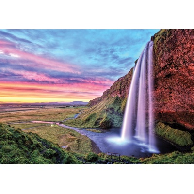 Postershop Fototapeta vliesováSeljalandsfoss Vodopád Při Západu Slunce Island rozměry 416x254 cm