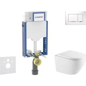 Geberit Kombifix - Комплект за монтаж пред стена, тоалетна Oudee и седалка със система „softclose, бутон Sigma20, бял/хром SANI15CA3163 (SANI15CA3163)