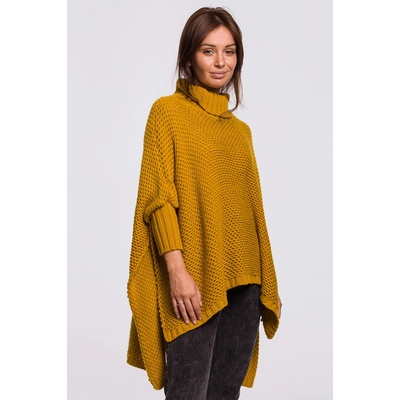 BK049 Split side poncho honey