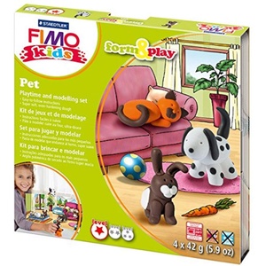 STAEDTLER Комплект глина Staedtler Fimo Kids - 4 x 42g, Pet (23850-А-PET)