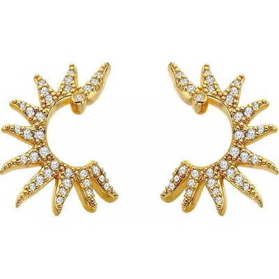 Hot Diamonds Moderné pozlátené náušnice s diamantom a topazami SOL DE898