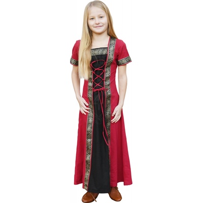 Outfit4Events středověké s krátkým rukávem Eleanor červené/černé