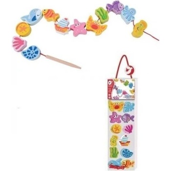 Classic World Дървена играчка за нанизване с Морски обитатели