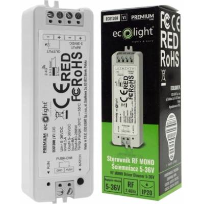 Stmívač pro LED pásky MONO Jednobarevné Rádiofrekvenční ovladač 8A 5-36V 288W