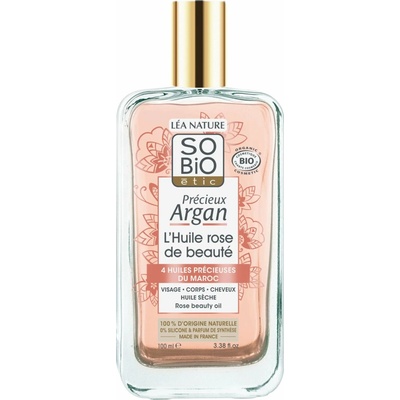 SO’BiO étic Précieux Argan Pěstící olej na tělo, tvář i vlasy BIO - růžový (100 ml)