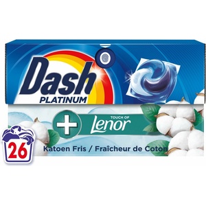Dash 4in1 Platinum Cotton Fresh Капсули за пране, 26 бр