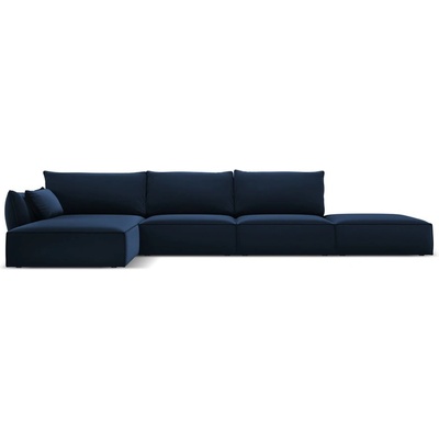 Mazzini Sofa Тъмносин кадифен ъглов диван (ляв ъгъл) Vanda - Mazzini Sofas (MAZ_LCO_51_F1_VANDA2)