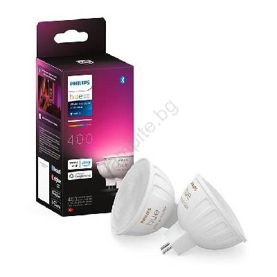 К-кт 2x LED RGBW Димируема крушка Philips Hue WACA GU5, 3/MR16/6, 3W/12V (P5829)