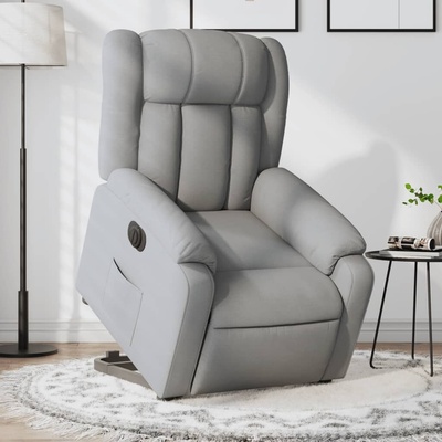 vidaXL 11461.3205340 Elektrické zvedací polohovací světle šedé textil