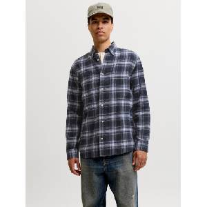 JACK & JONES Фланелена карирана мъжка риза тъмносиня Jack & Jones | Sin | МЪЖЕ | XXL