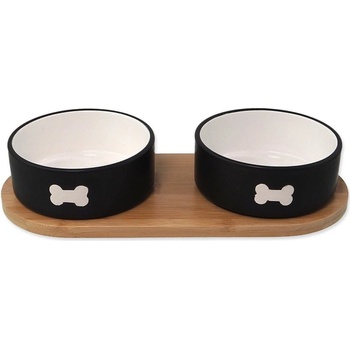 Set DOG FANTASY misky keramické s podtáckem bílé tlapka 2x 400ml