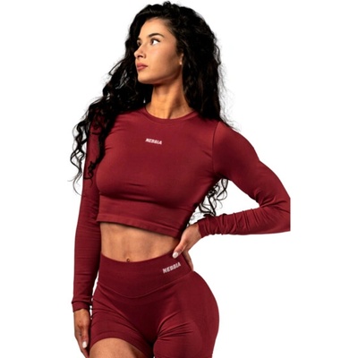 Seamless crop top s dlouhým rukávem POWER 892 červené