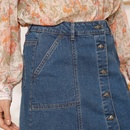Blancheporte džínová rozšířená sukně na knoflíky denim