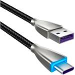 XMART Кабел Xmart Type-C Excellence 5A lED Black 1м (Type-C Excellence 5A lED Black 1м)